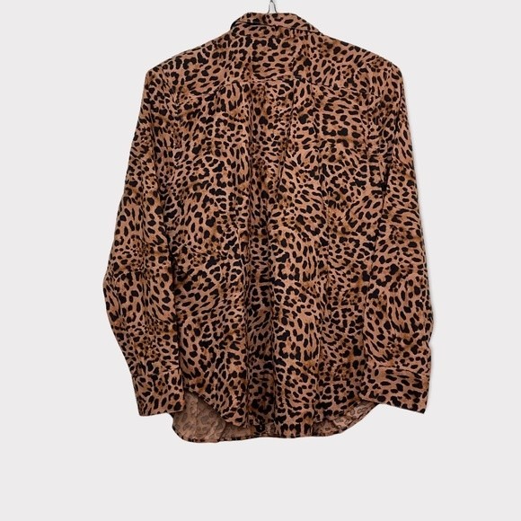 chico's animal print shirt no iron button down size large - Picture 3 of 5